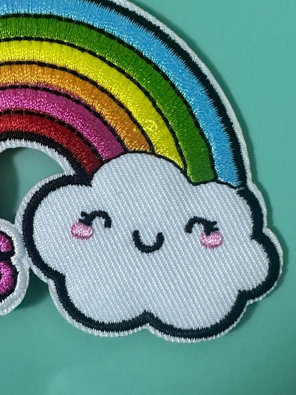 New No Bad Days Rainbow Smiley Cloud Positivity Happy Embroidered Iron On Patch - Picture 6 of 10